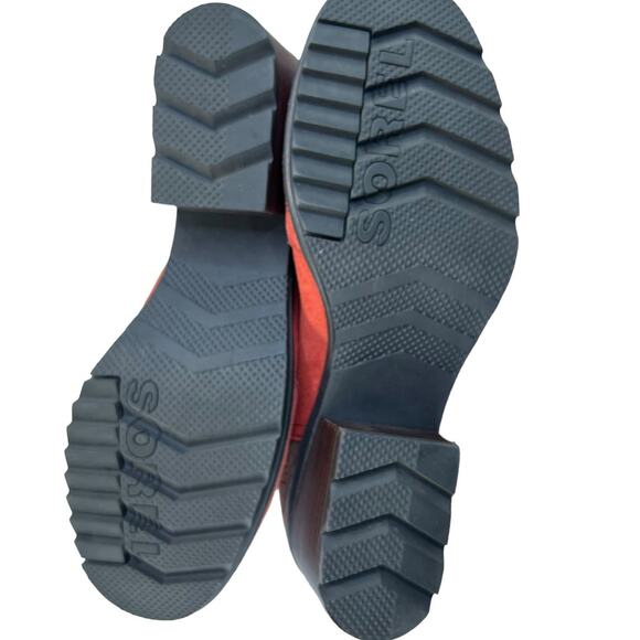 Sorel Cate Booties Suede Leather Carnelian Red Size 6 Waterproof Two-Tone Casual - Picture 12 of 13